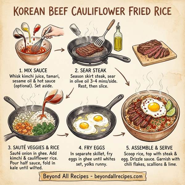 Korean Beef Cauliflower Fried Rice instructions