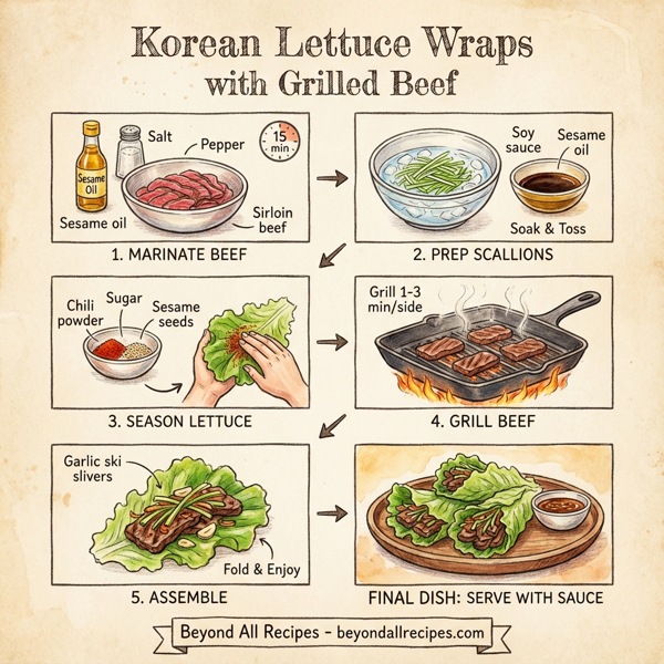 Korean Lettuce Wraps with Grilled Beef instructions