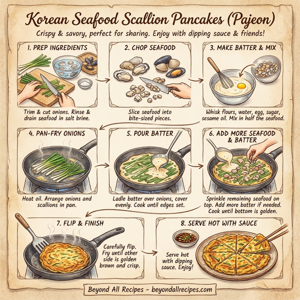 Korean Seafood Scallion Pancakes instructions