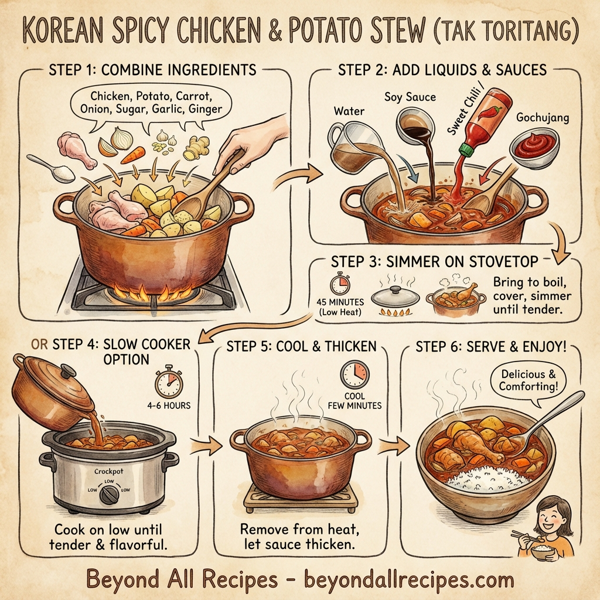 Korean Spicy Chicken & Potato Stew (Tak Toritang) instructions
