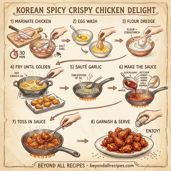 Korean Spicy Crispy Chicken Delight instructions