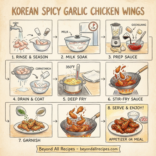 Korean Spicy Garlic Chicken Wings instructions