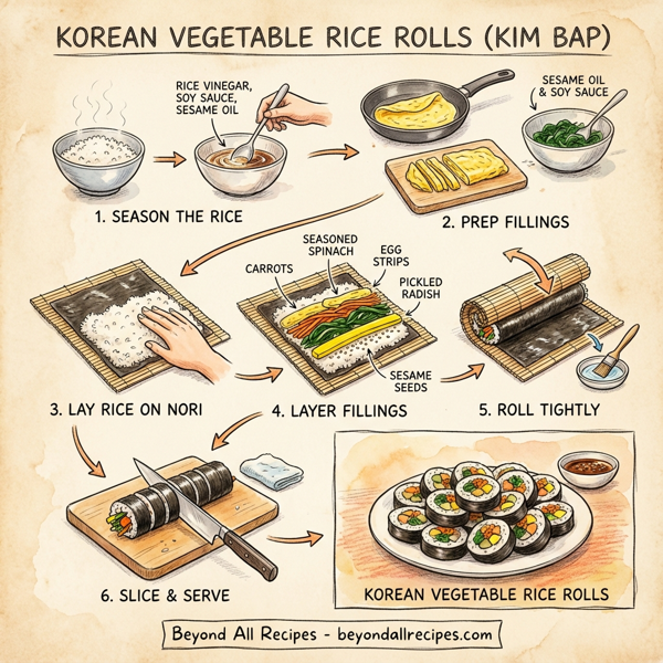 Korean Vegetable Rice Rolls instructions