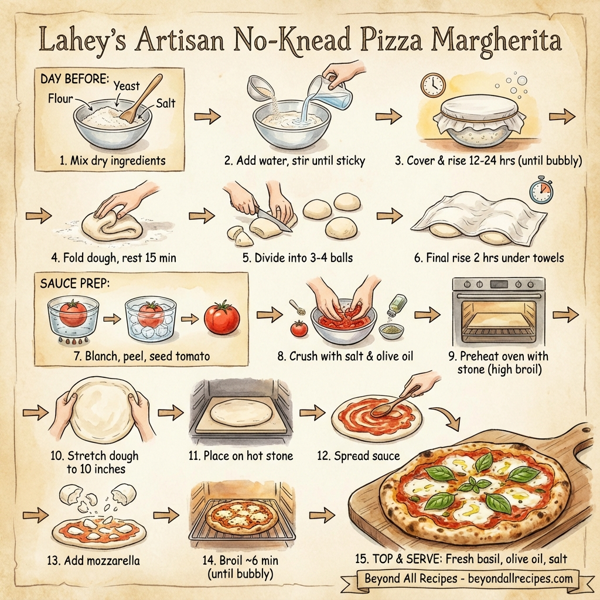 Lahey's Artisan No-Knead Pizza Margherita instructions