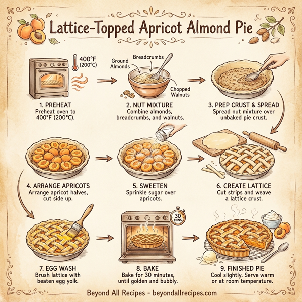 Lattice-Topped Apricot Almond Pie instructions