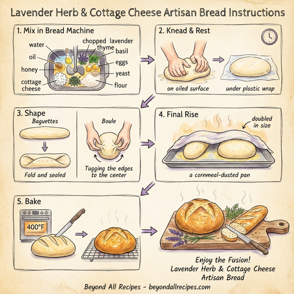 Lavender Herb & Cottage Cheese Artisan Bread instructions