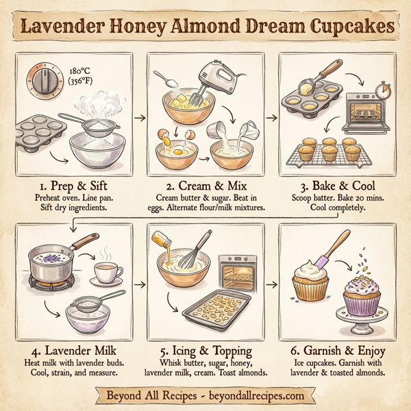 Lavender Honey Almond Dream Cupcakes instructions