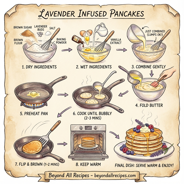Lavender Infused Pancakes with Heavenly Lavender Honey instructions