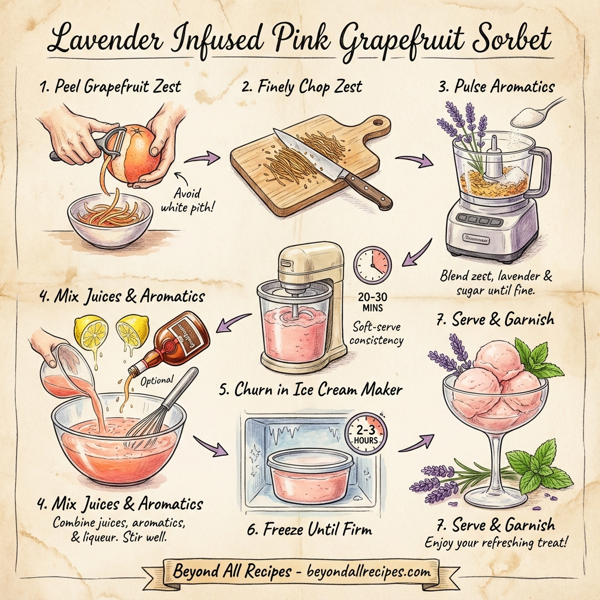 Lavender Infused Pink Grapefruit Sorbet instructions