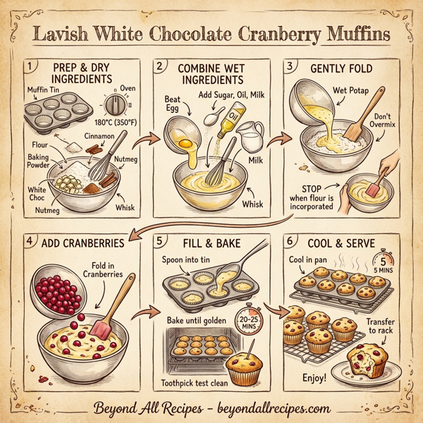 Lavish White Chocolate Cranberry Muffins instructions