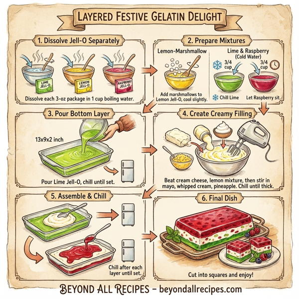 Layered Festive Gelatin Delight instructions