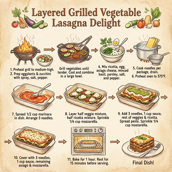 Layered Grilled Vegetable Lasagna Delight instructions