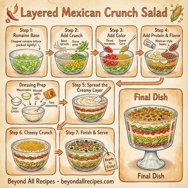 Layered Mexican Crunch Salad instructions