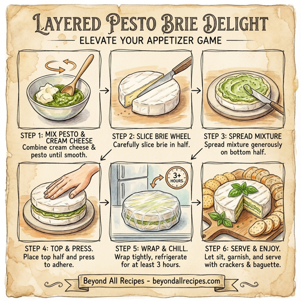 Layered Pesto Brie Delight instructions