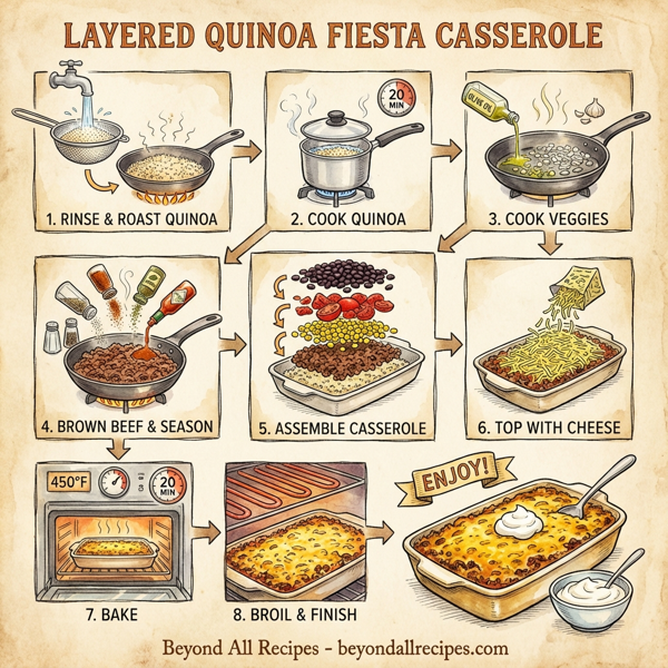 Layered Quinoa Fiesta Casserole instructions