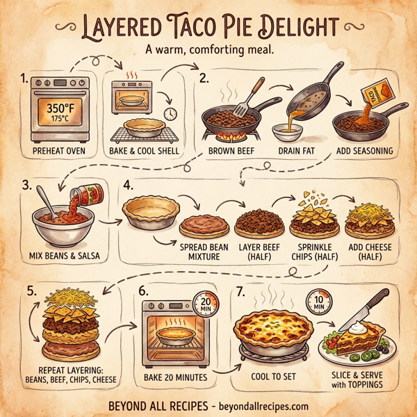 Layered Taco Pie Delight instructions