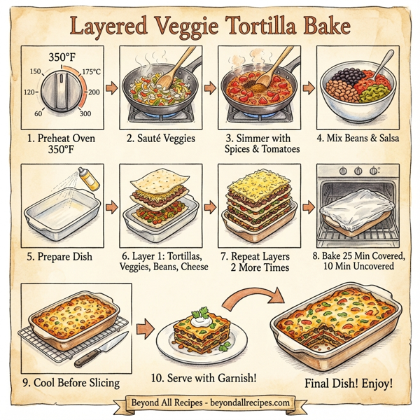 Layered Veggie Tortilla Bake instructions