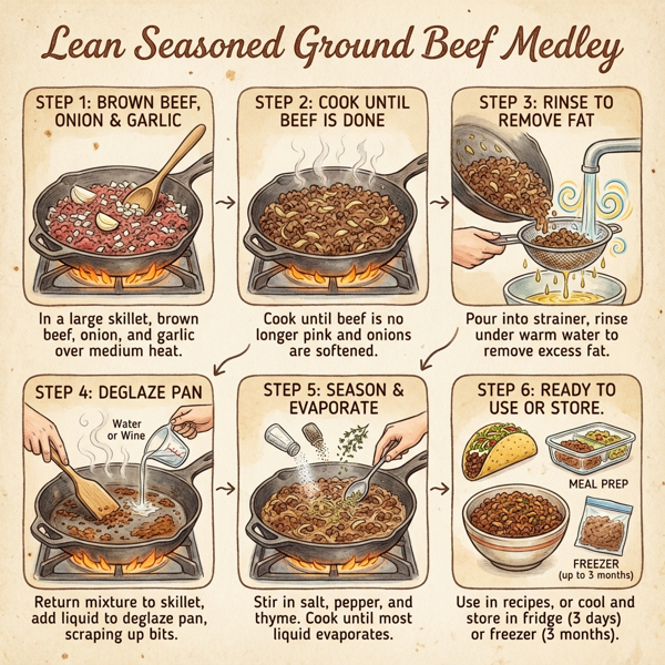 Lean Seasoned Ground Beef Medley instructions