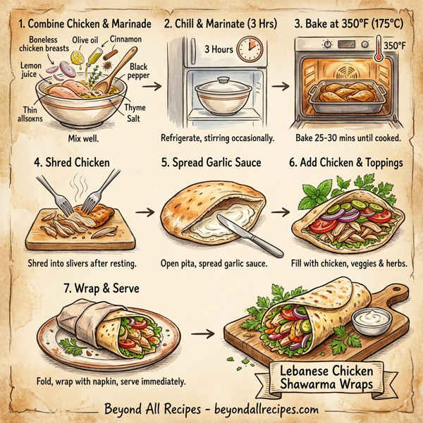 Lebanese Chicken Shawarma Wraps instructions