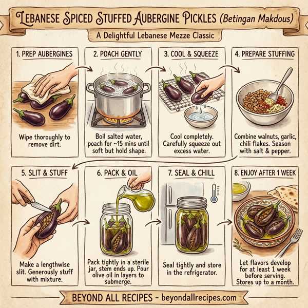 Lebanese Spiced Stuffed Aubergine Pickles instructions