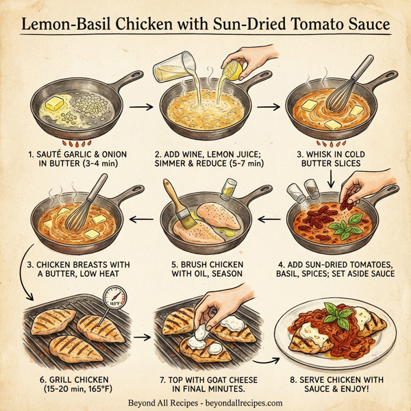 Lemon-Basil Chicken with Sun-Dried Tomato Sauce instructions