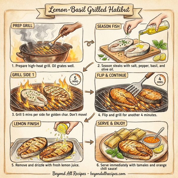 Lemon-Basil Grilled Halibut instructions