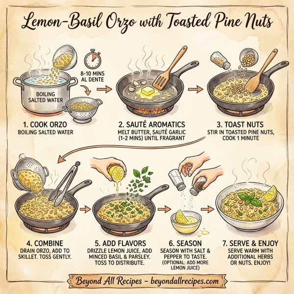 Lemon-Basil Orzo with Toasted Pine Nuts instructions