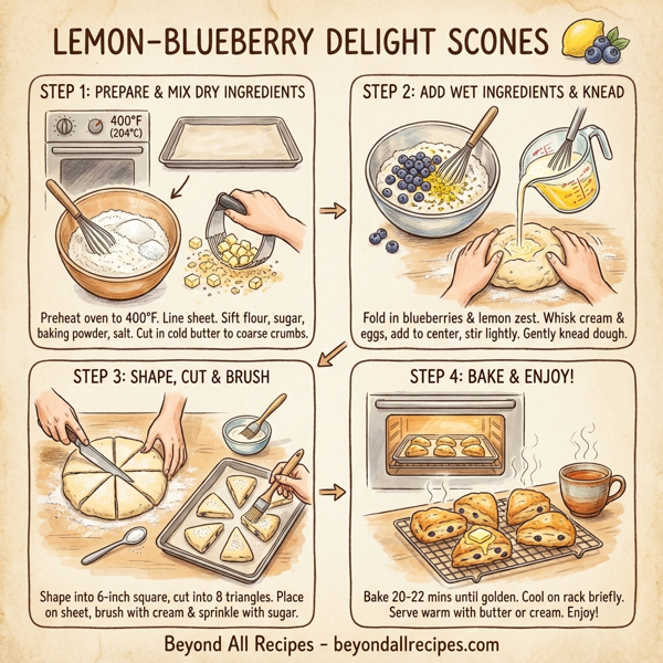Lemon-Blueberry Delight Scones instructions