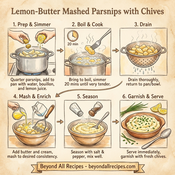Lemon-Butter Mashed Parsnips with Chives instructions