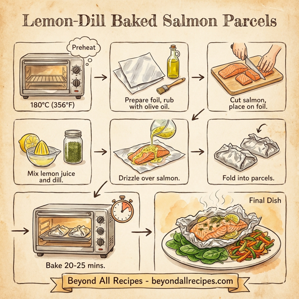 Lemon-Dill Baked Salmon Parcels instructions