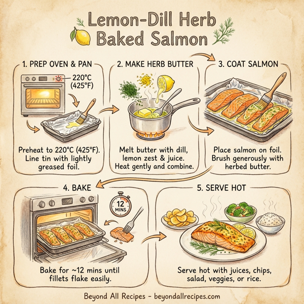 Lemon-Dill Herb Baked Salmon instructions