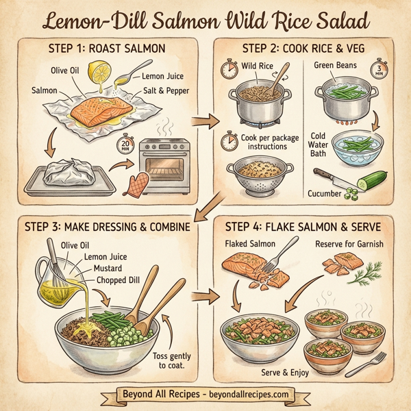 Lemon-Dill Salmon Wild Rice Salad instructions