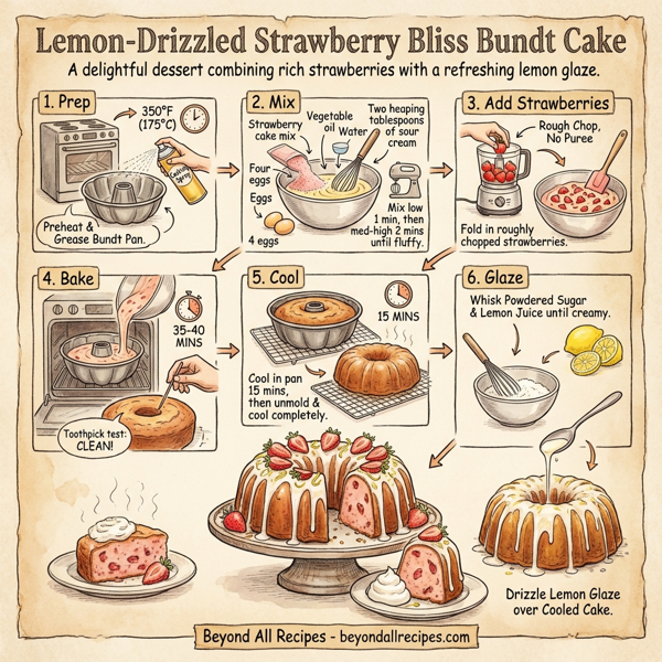 Lemon-Drizzled Strawberry Bliss Bundt Cake instructions