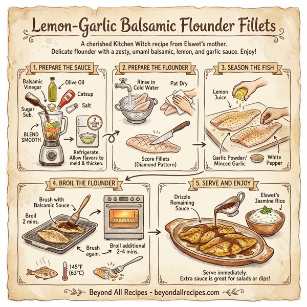 Lemon-Garlic Balsamic Flounder Fillets instructions
