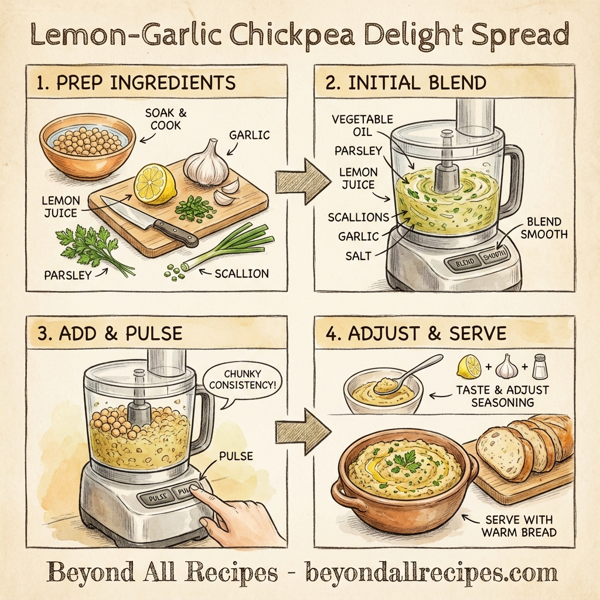 Lemon-Garlic Chickpea Delight Spread instructions