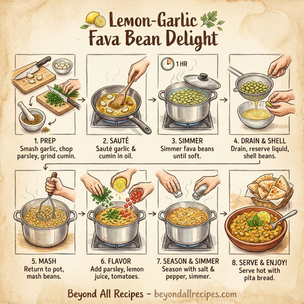 Lemon-Garlic Fava Bean Delight instructions