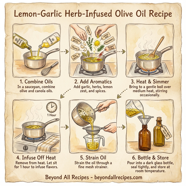 Lemon-Garlic Herb-Infused Olive Oil instructions