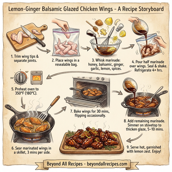 Lemon-Ginger Balsamic Glazed Chicken Wings instructions