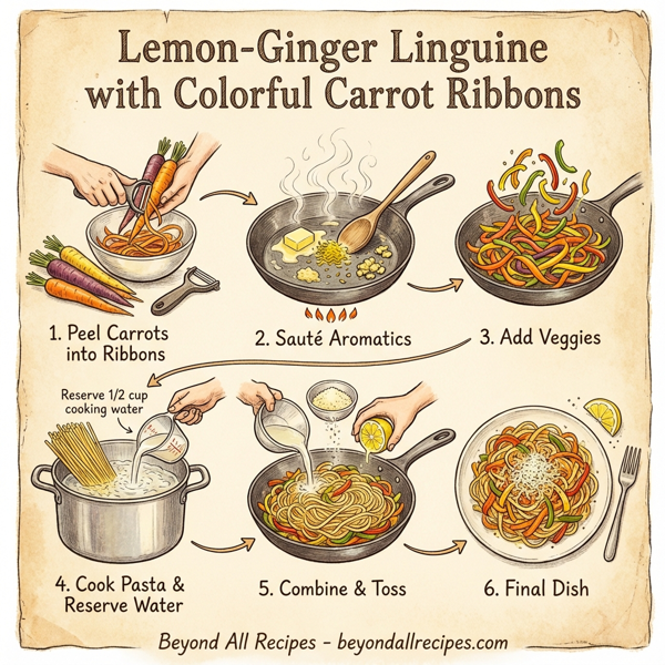 Lemon-Ginger Linguine with Colorful Carrot Ribbons instructions