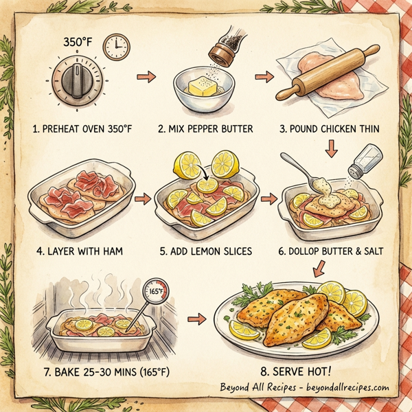 Lemon-Herb Chicken Escalopes with Serrano Ham instructions