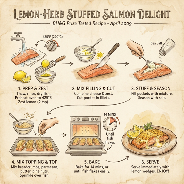 Lemon-Herb Stuffed Salmon Delight instructions