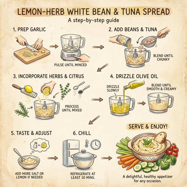 Lemon-Herb White Bean and Tuna Spread instructions