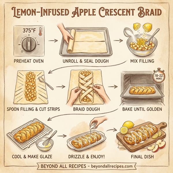 Lemon-Infused Apple Crescent Braid instructions