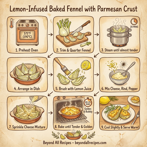 Lemon-Infused Baked Fennel with Parmesan Crust instructions