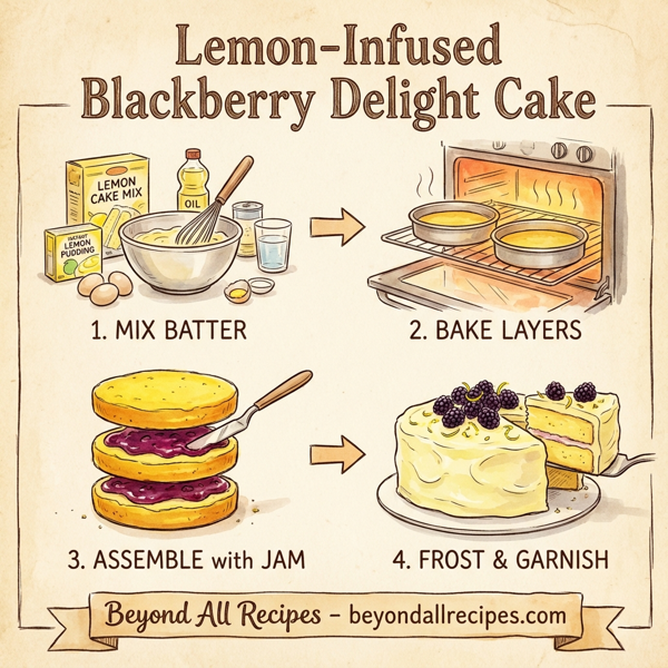 Lemon-Infused Blackberry Delight Cake instructions