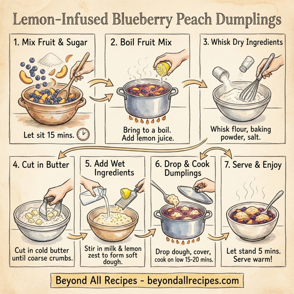 Lemon-Infused Blueberry Peach Dumplings instructions