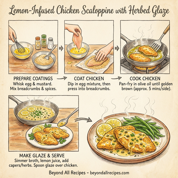 Lemon-Infused Chicken Scaloppine with Herbed Glaze instructions