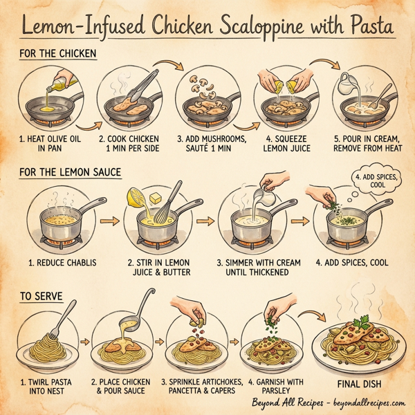 Lemon-Infused Chicken Scaloppine with Pasta instructions