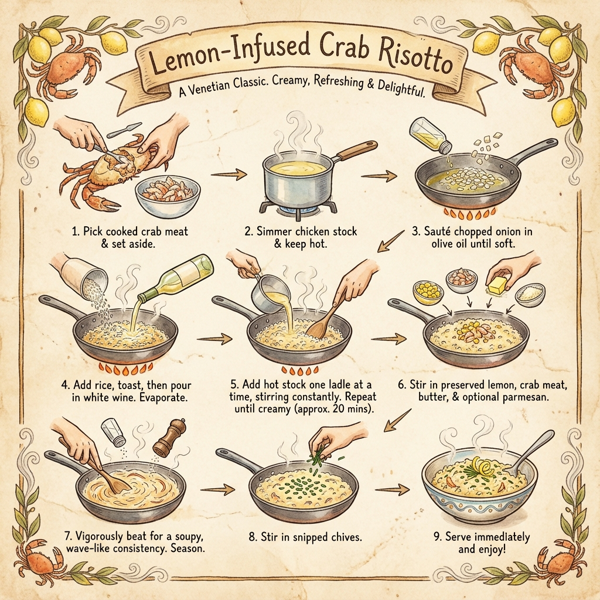 Lemon-Infused Crab Risotto instructions