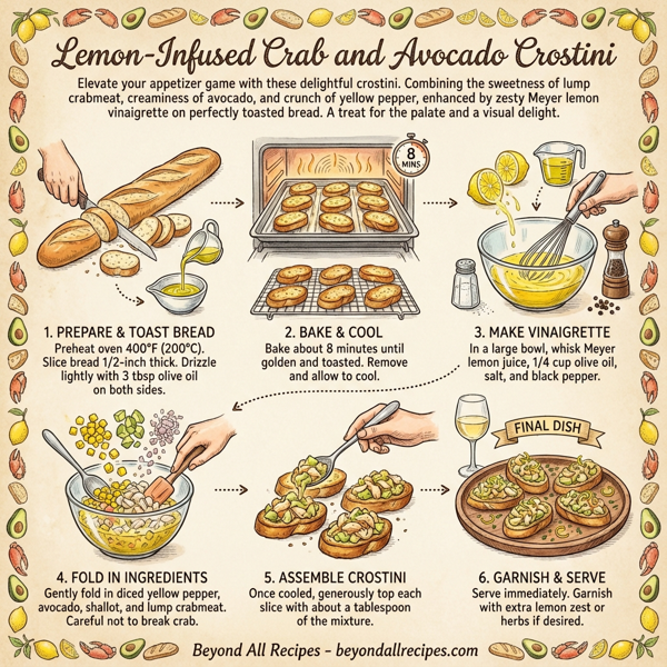 Lemon-Infused Crab and Avocado Crostini instructions